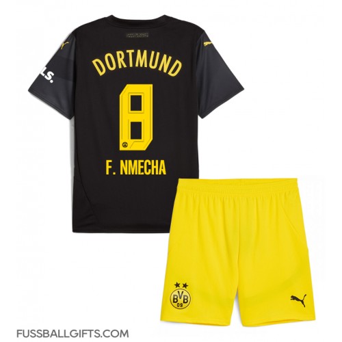 Borussia Dortmund Felix Nmecha #8 Fußballbekleidung Auswärtstrikot Kinder 2024-25 Kurzarm (+ kurze hosen)